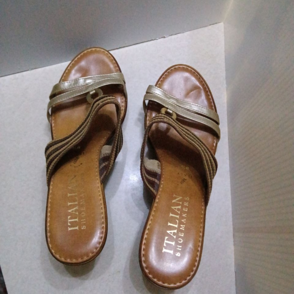 Italian women's wedge heeled sandals